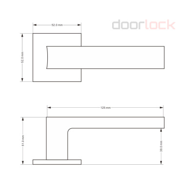Ручка дверная DOORLOCK Bark A45S Slim Black, черная